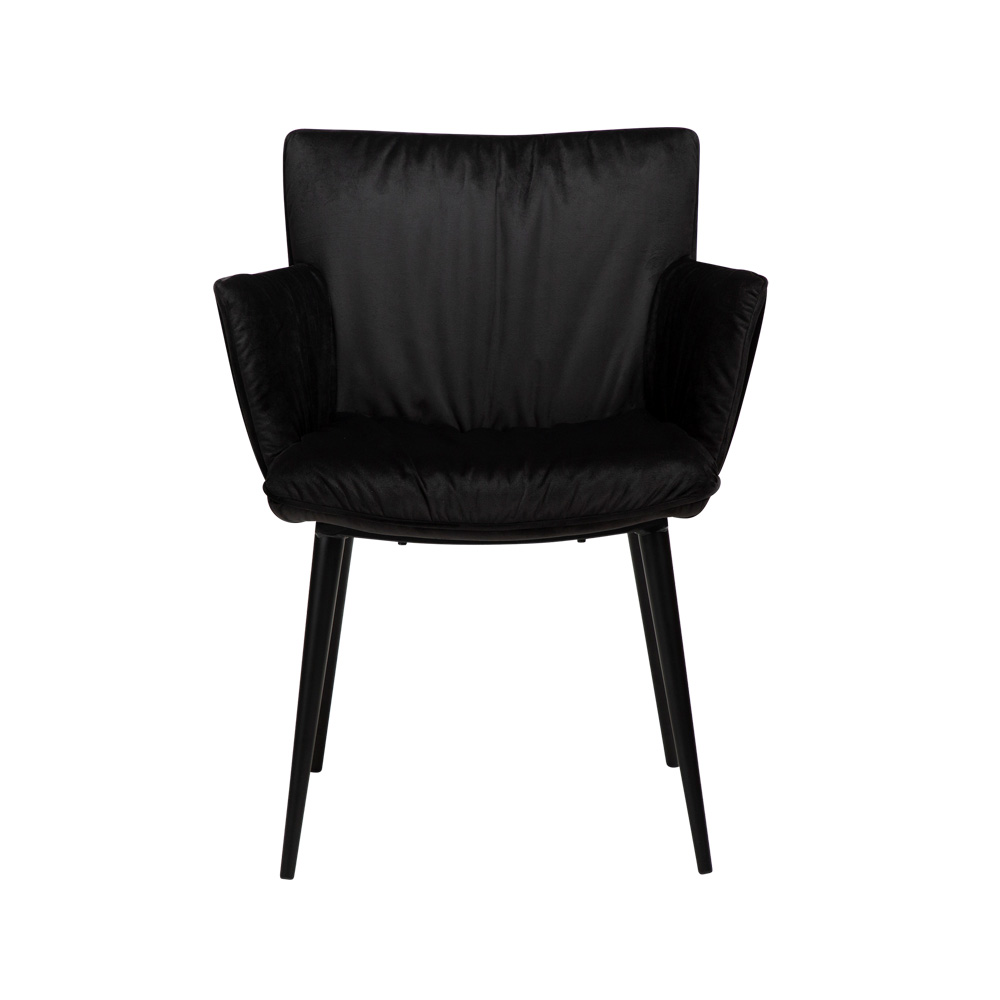 Danform_JOIN_armchair_ravintolatuoli_kahvilatuoli_kokoverhoiltu_meteorite_black_käsinojallinen_metallijalat_02 - Edella