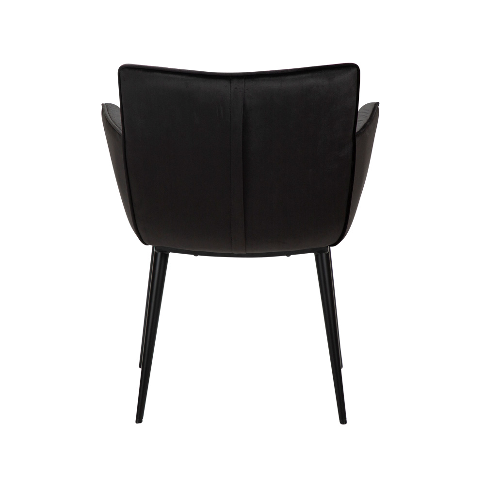 Danform_JOIN_armchair_ravintolatuoli_kahvilatuoli_kokoverhoiltu_meteorite_black_käsinojallinen_metallijalat_04 - Edella