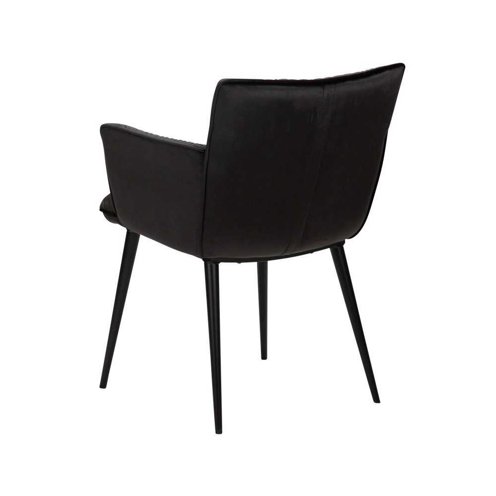 Danform_JOIN_armchair_ravintolatuoli_kahvilatuoli_kokoverhoiltu_meteorite_black_käsinojallinen_metallijalat_05 - Edella