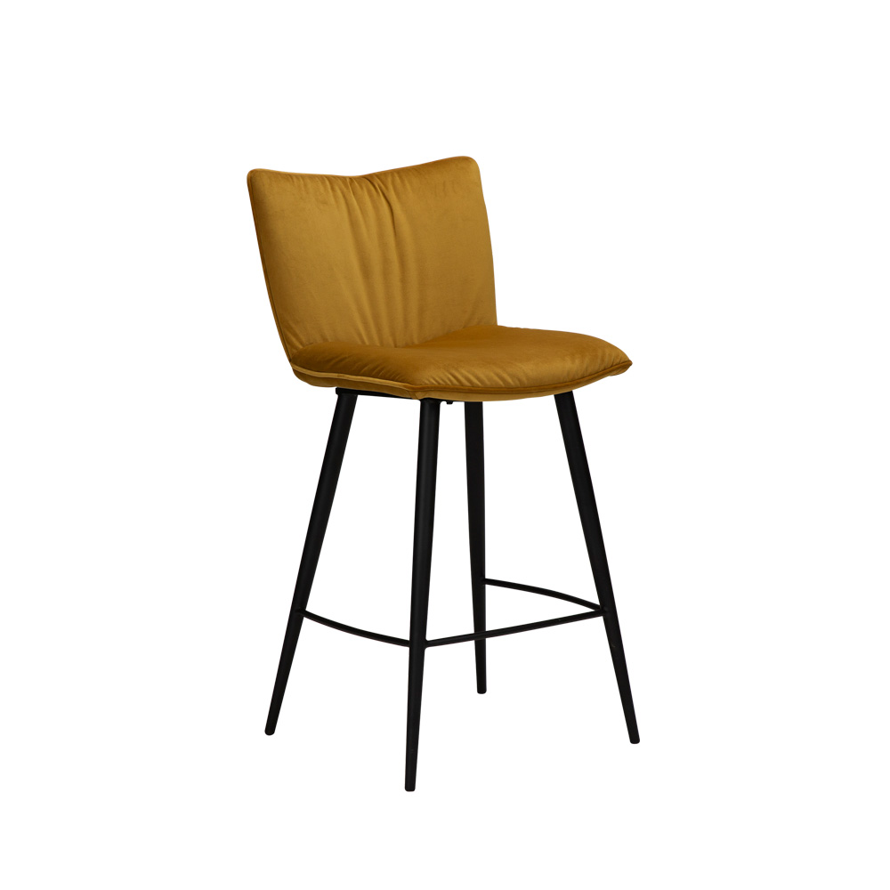 Danform_JOIN_counter_stool_matala_baarituoli_kokoverhoiltu_sametti_bronze_velvet_metallijalat_01 - Edella