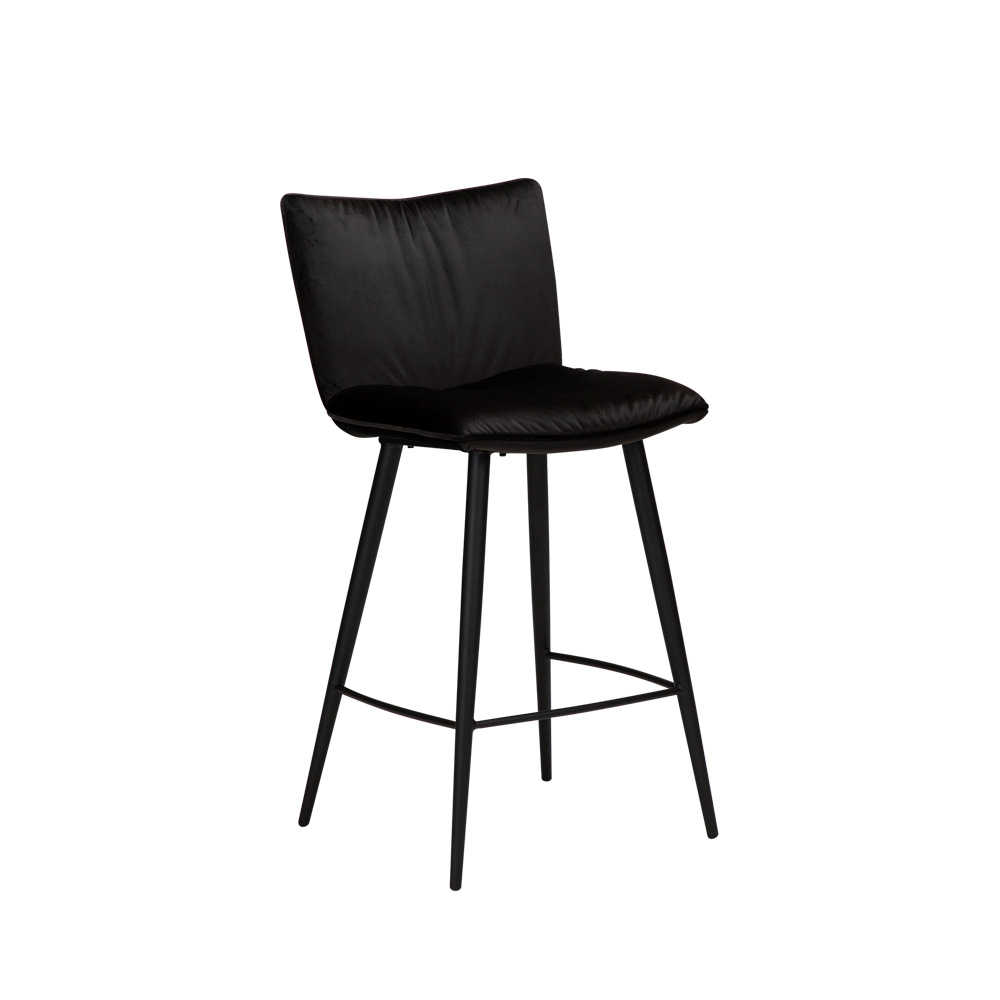 Danform_JOIN_counter_stool_matala_baarituoli_kokoverhoiltu_sametti_meteorite_black_velvet_metallijalat_01 - Edella