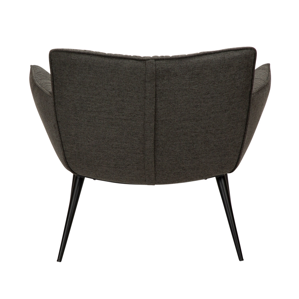 Danform_JOIN_lounge_chair_nojatuoli_ravintolatuoli_kahvilatuoli_kokoverhoiltu_crow_black_fabric_metallijalat_04 - Edella