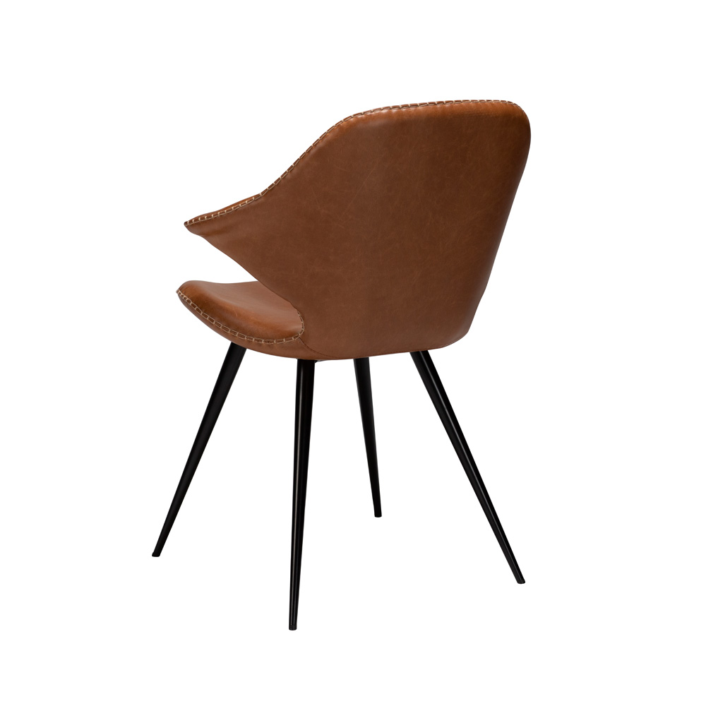 Danform_KARMA_CHAIR_vintage_light_brown_art_leather_w_black_metal_legs_03 - Edella