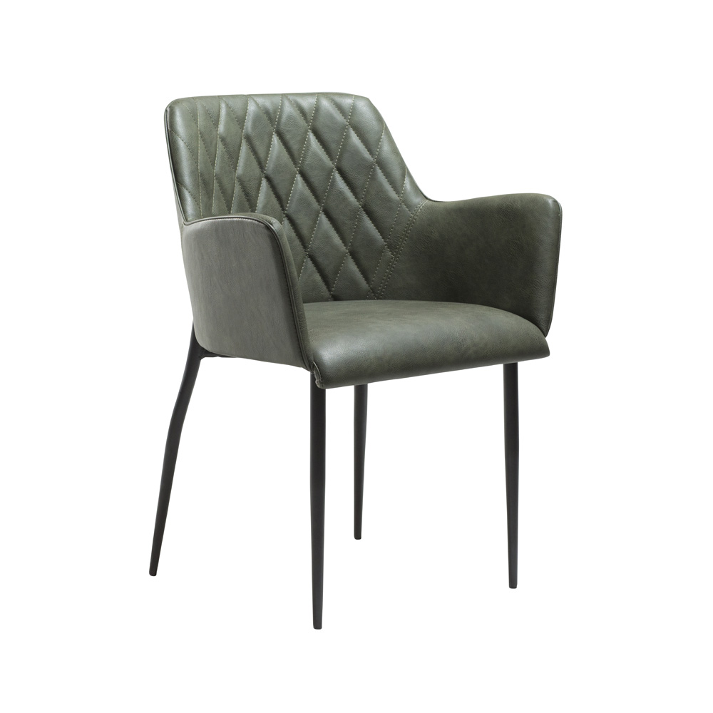 Danform_ROMBO_CHAIR_RAVINTOLATUOLI_KAHVILATUOLI_vintage_green_art_leather_w_black_legs_01 - Edella