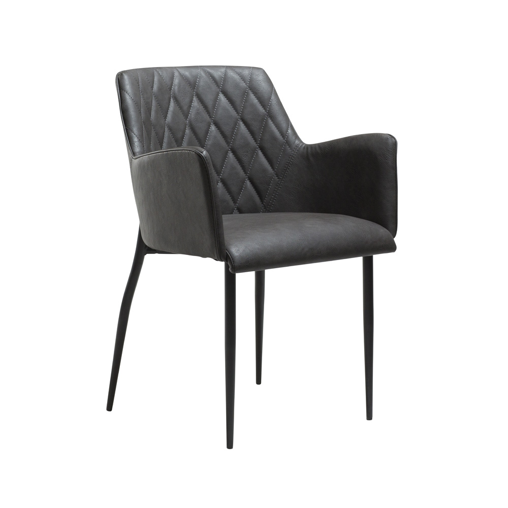 Danform_ROMBO_CHAIR_RAVINTOLATUOLI_KAHVILATUOLI_vintage_grey_art_leather_w_black_legs_01 - Edella