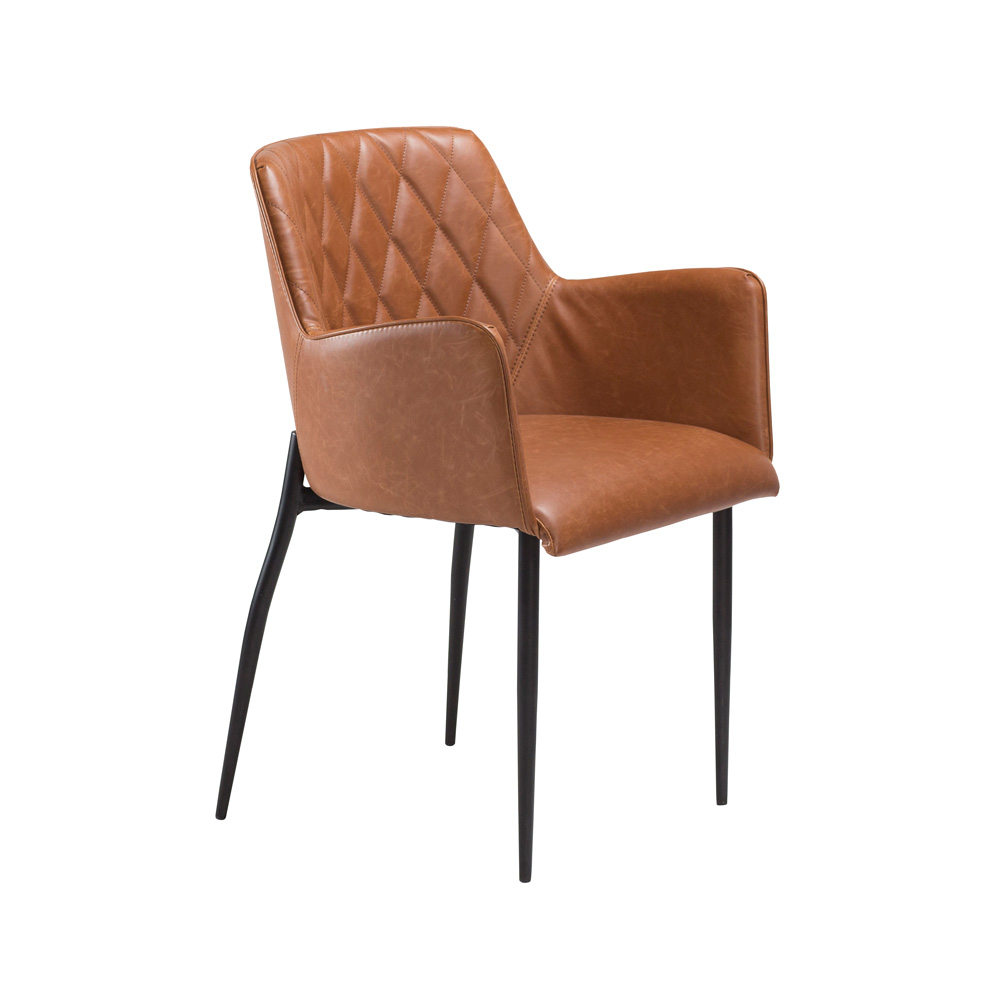 Danform_ROMBO_CHAIR_RAVINTOLATUOLI_KAHVILATUOLI_vintage_light_brown_art_leather_w_black_legs_01 - Edella