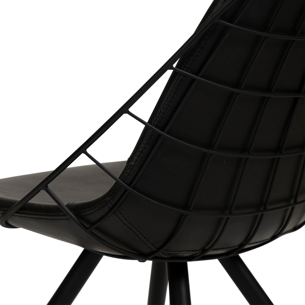 Danform_SWAY_chair_ravintolatuoli_kahvilatuoli_kokoverhoiltu_vintage_black_art_leather_keinonahka_mustat_metallijalat_06 - Edella