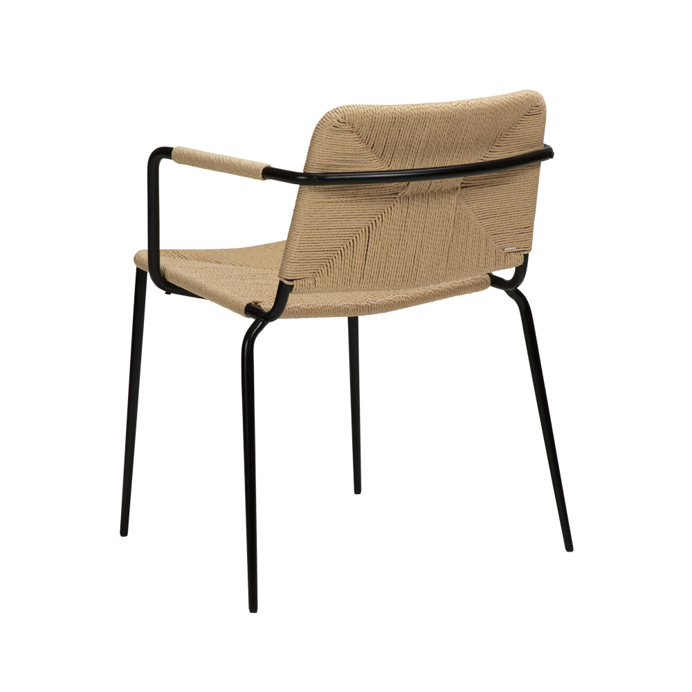 Danform_Stiletto_armchair_ravintolatuoli_kahvilatuoli_natural_käsinojallinen_putkijaloilla_paperinaru_punottu_istuin_05 - Edella