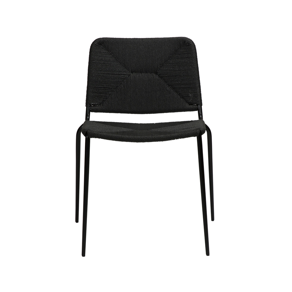 Danform_Stiletto_chair_ravintolatuoli_kahvilatuoli_musta_käsinojaton_putkijaloilla_paperinaru_punottu_istuin_02 - Edella