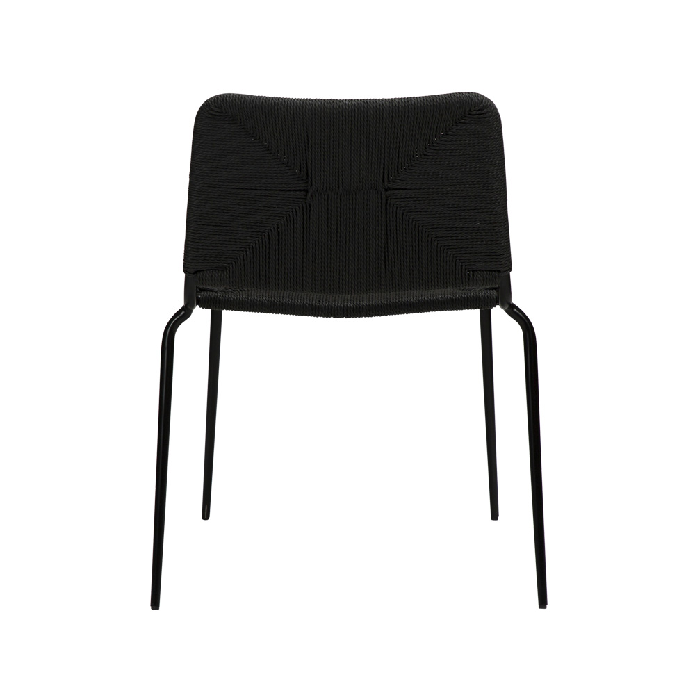 Danform_Stiletto_chair_ravintolatuoli_kahvilatuoli_musta_käsinojaton_putkijaloilla_paperinaru_punottu_istuin_04 - Edella