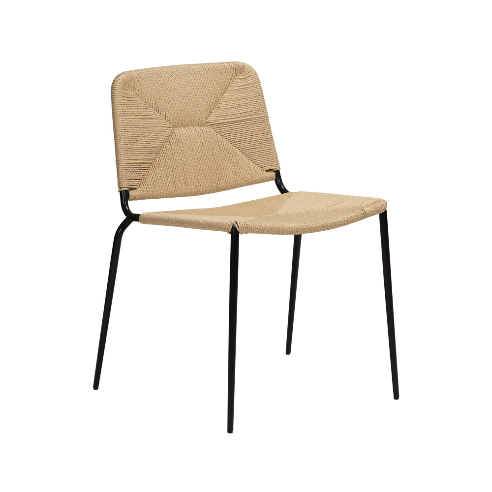 Danform_Stiletto_chair_ravintolatuoli_kahvilatuoli_natural_käsinojaton_putkijaloilla_paperinaru_punottu_istuin_01 - Edella