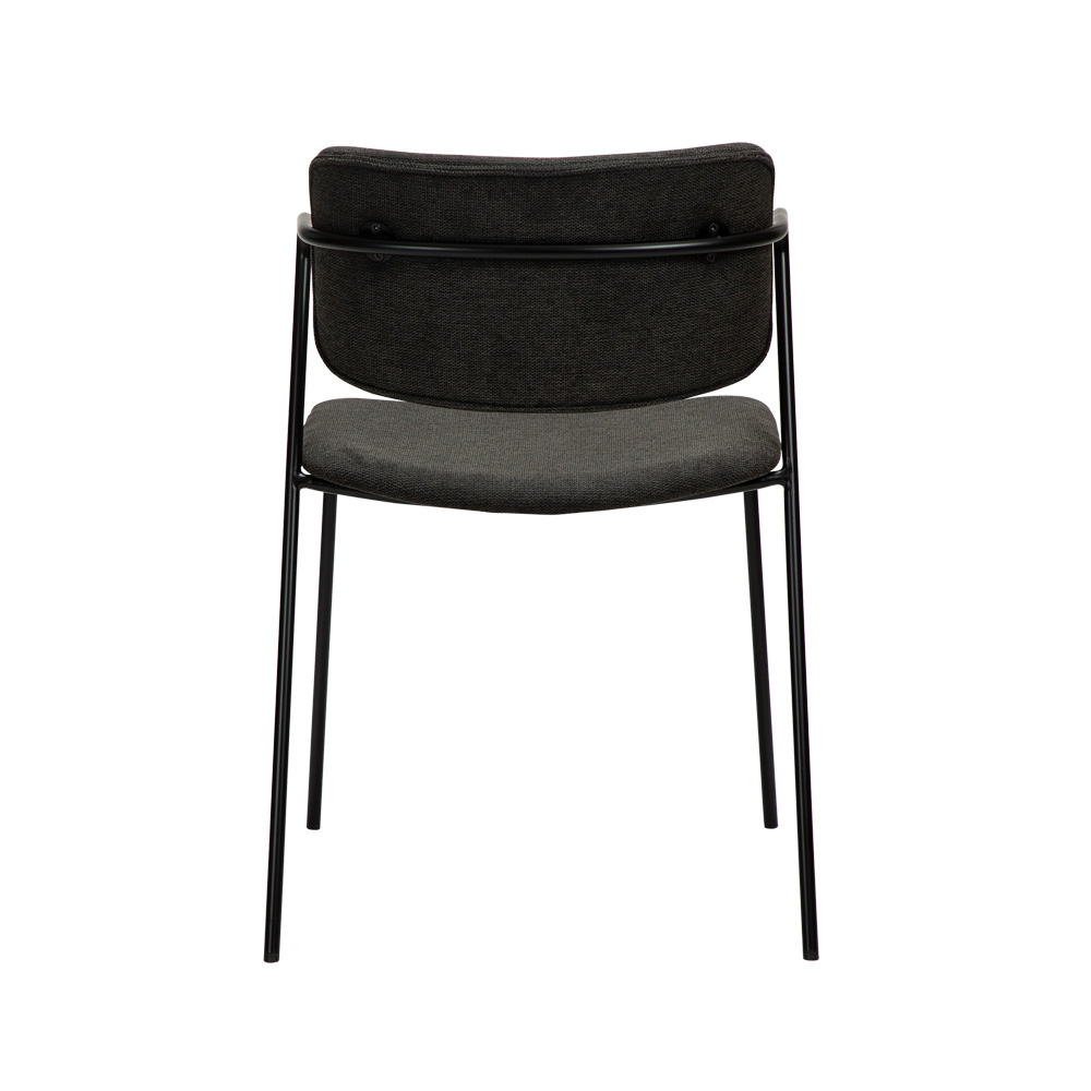 Danform_Zed_chair_ravintolatuoli_kahvilatuoli_kangas_Crow_black_käsinojallinen_putkijaloilla_04 - Edella