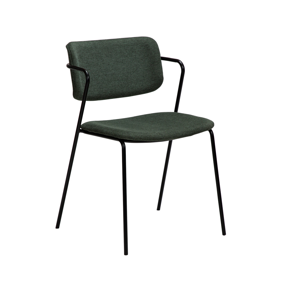 Danform_Zed_chair_ravintolatuoli_kahvilatuoli_kangas_Sage_green_käsinojallinen_putkijaloilla_01 - Edella