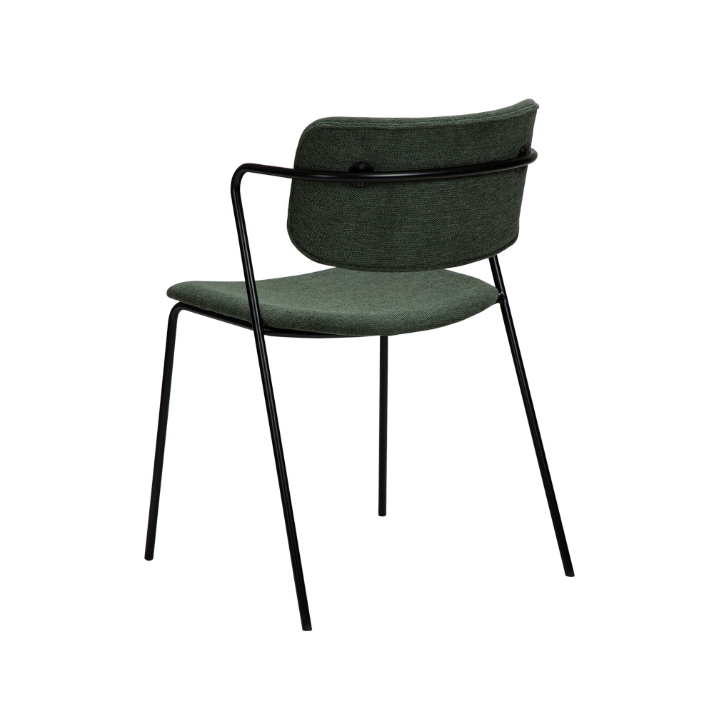 Danform_Zed_chair_ravintolatuoli_kahvilatuoli_kangas_Sage_green_käsinojallinen_putkijaloilla_05 - Edella