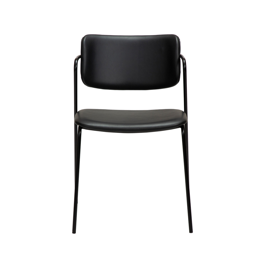 Danform_Zed_chair_ravintolatuoli_kahvilatuoli_keinonahka_vintage_black_käsinojallinen_putkijaloilla_02 - Edella