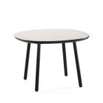 Emko Naive Dining table pyöreä ruokapöytä öljytty, kannen alaosa ja jalat mustaksi maalattu
