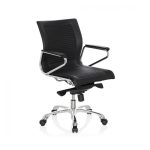 HJH_Office_Astona_työtuoli_toimistotuoli_etätyötuoli_neuvottelutuoli_musta_matala_selkänoja_keinonahkatuoli_03 - Edella