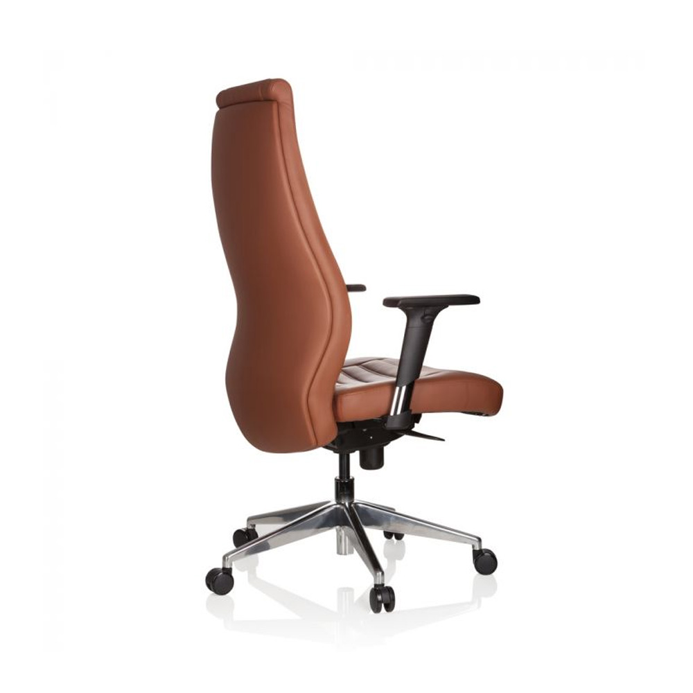 HJH_Office_Vitoro_työtuoli_toimistotuoli_etätyötuoli_neuvottelutuoli_ruskea_korkea_selkänoja_nahkatuoli_06 - Edella