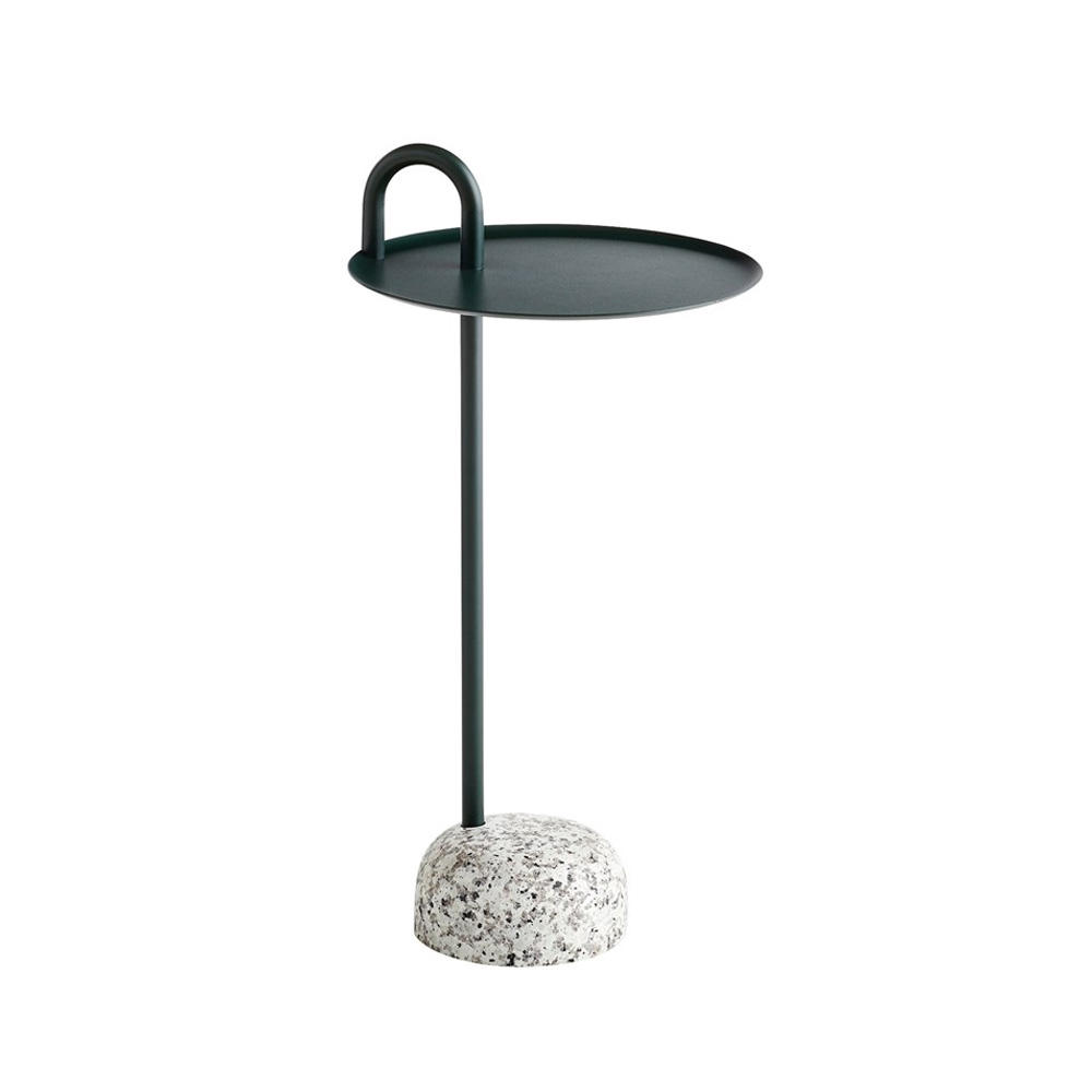 Hay_BOWLER_fir_green_sivupöytä_sohvapöytä_vihreä_kansi_graniittikivi_jalalla_01 - Edella