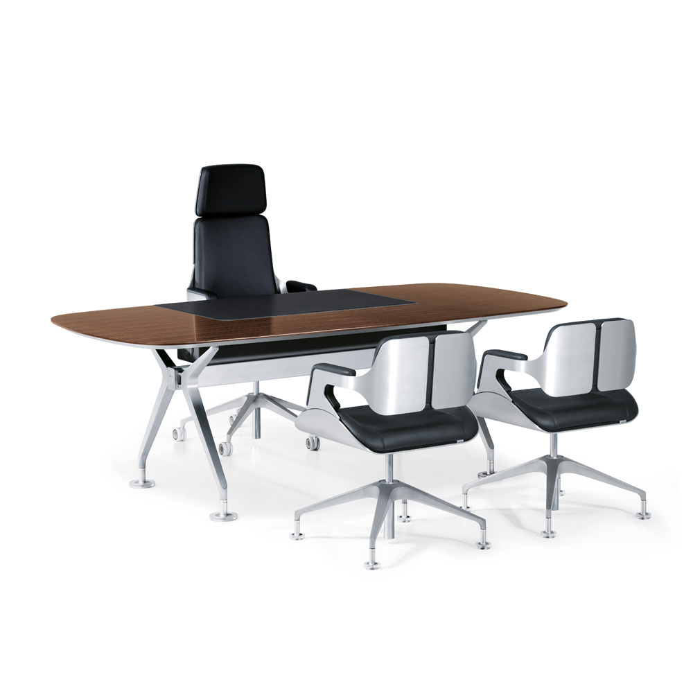 Interstuhl_Silver_101S_neuvottelutuoli_kokoustuoli_asiakastuoli_harjattu_alumiini_musta_nahka_05 - Edella