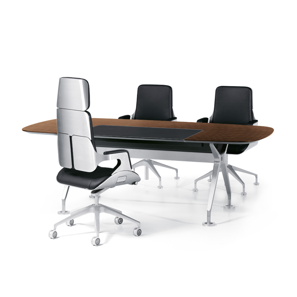 Interstuhl_Silver_151S_neuvottelutuoli_kokoustuoli_asiakastuoli_harjattu_alumiini_musta_nahka_08 - Edella