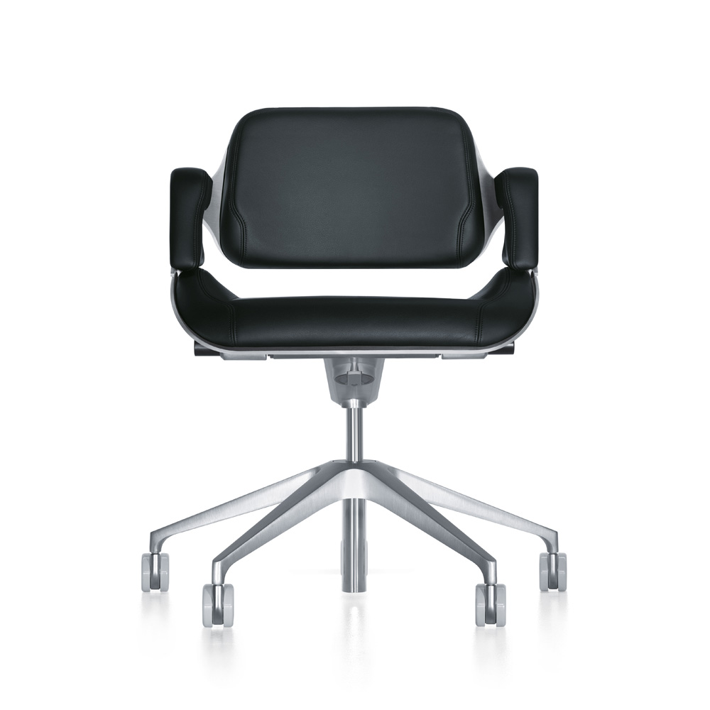 Interstuhl_Silver_162S_työtuoli_toimistotuoli_synchro-mekanismi_kokoustuoli_neuvottelutuoli_harjattu_alumiini_musta_nahka_01 - Edella