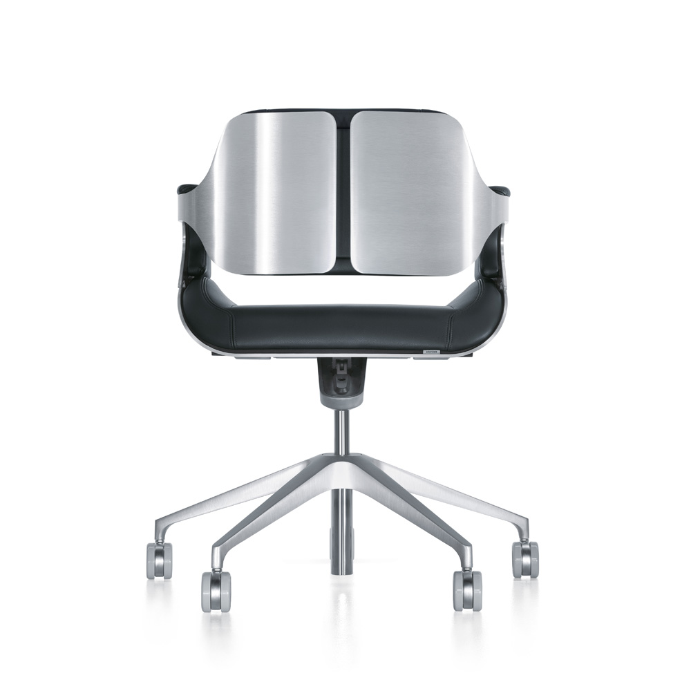 Interstuhl_Silver_162S_työtuoli_toimistotuoli_synchro-mekanismi_kokoustuoli_neuvottelutuoli_harjattu_alumiini_musta_nahka_03 - Edella