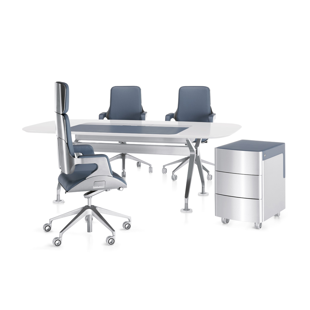 Interstuhl_Silver_262S_työtuoli_toimistotuoli_synchro-mekanismi_asiakastuoli_kokoustuoli_neuvottelutuoli_harjattu_alumiini_siniharmaa_nahka_01 - Edella