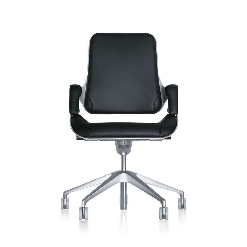 Interstuhl_Silver_262S_työtuoli_toimistotuoli_synchro-mekanismi_kokoustuoli_neuvottelutuoli_harjattu_alumiini_musta_nahka_03 - Edella