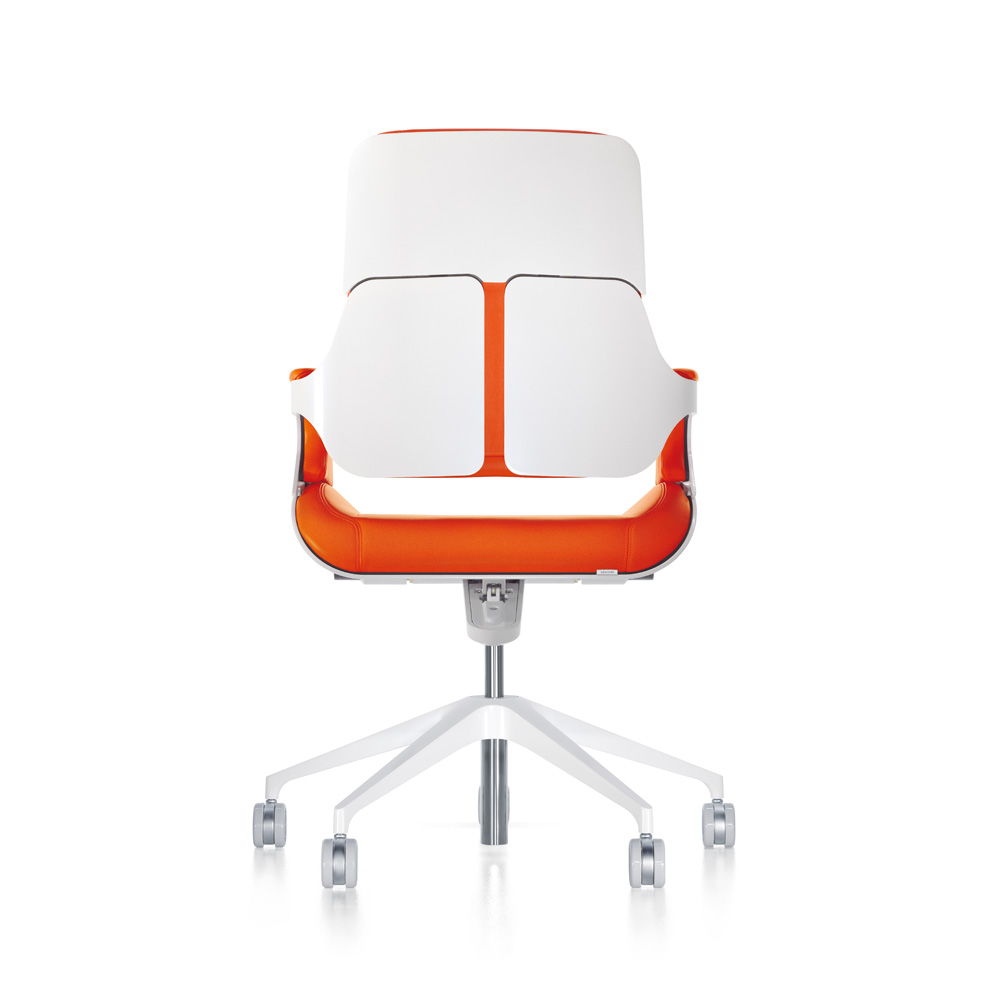 Interstuhl_Silver_262S_työtuoli_toimistotuoli_synchro-mekanismi_kokoustuoli_neuvottelutuoli_maalattu_valkoinen_oranssi_nahka_07 - Edella