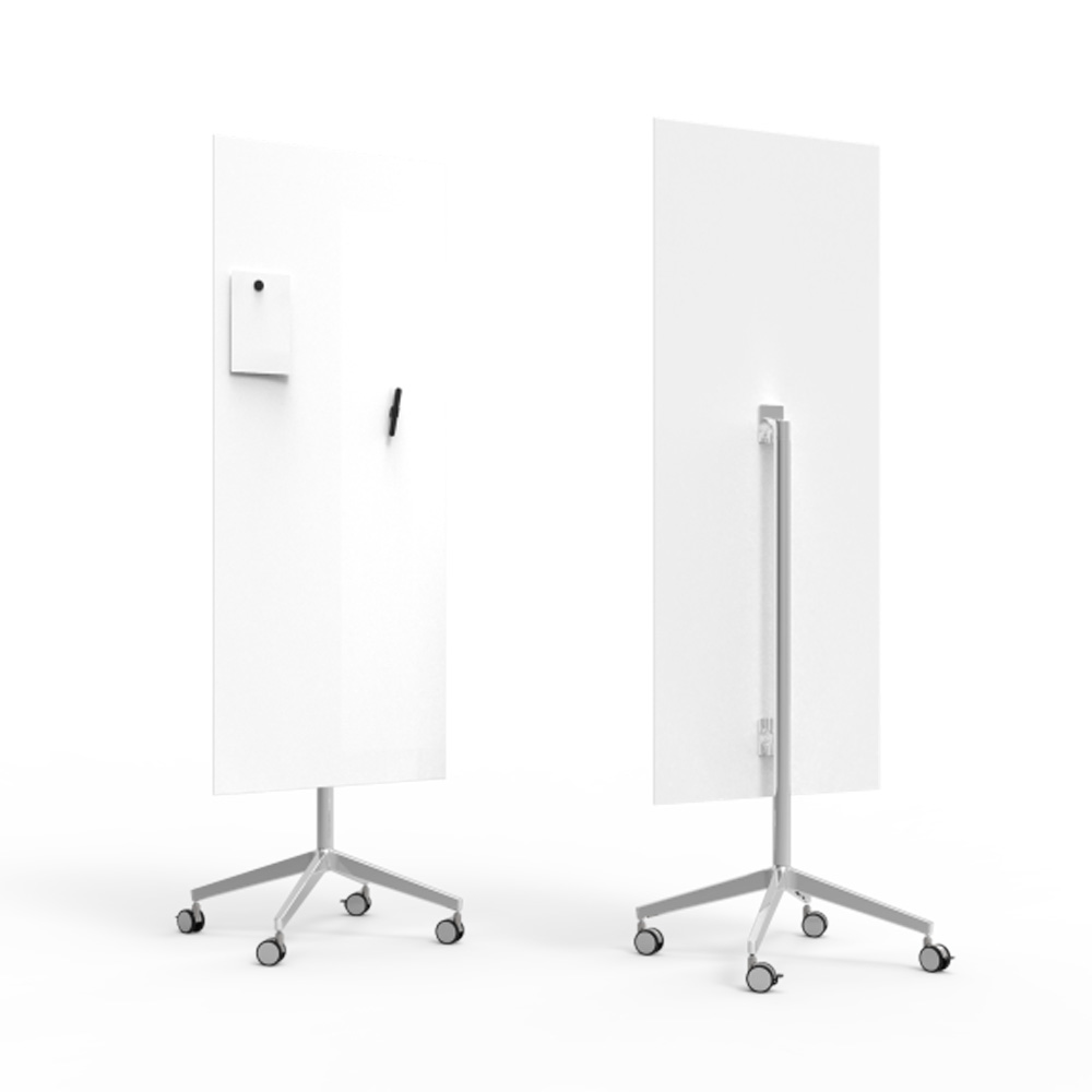 Lintex_Mood_mobile_lasitaulu_valkotaulu_kirjoitustaulu_magneettinen_kromi_jaloilla_pyörillä_liikuteltava_siirrettävä_08 - Edella