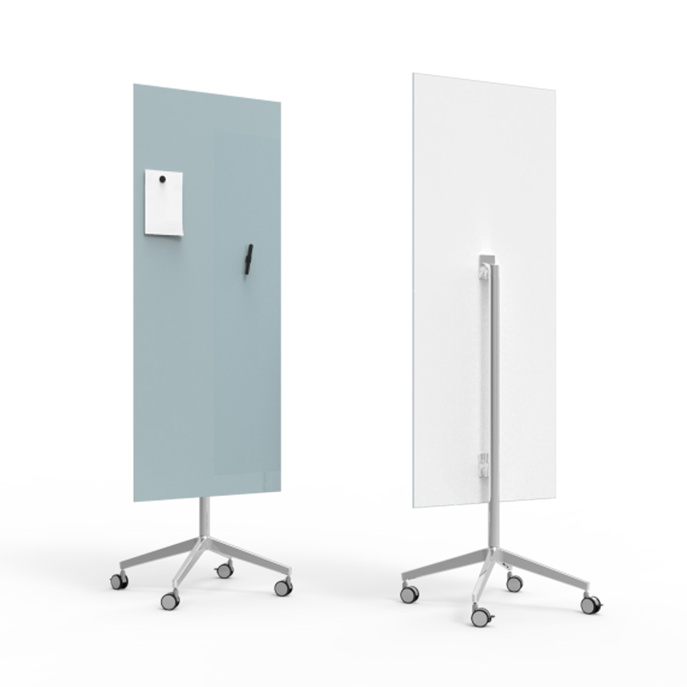 Lintex_Mood_mobile_lasitaulu_valkotaulu_kirjoitustaulu_magneettinen_kromi_jaloilla_pyörillä_liikuteltava_siirrettävä_15 - Edella