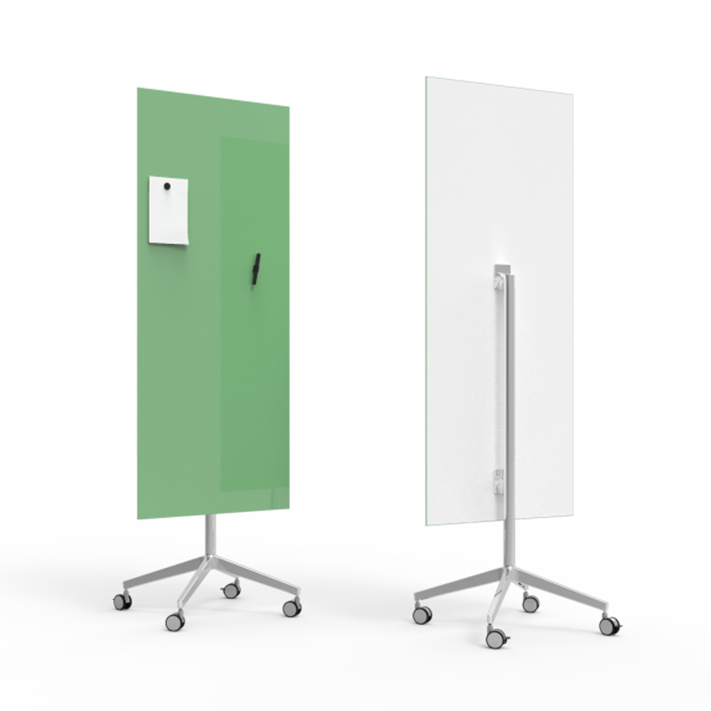 Lintex_Mood_mobile_lasitaulu_valkotaulu_kirjoitustaulu_magneettinen_kromi_jaloilla_pyörillä_liikuteltava_siirrettävä_20 - Edella