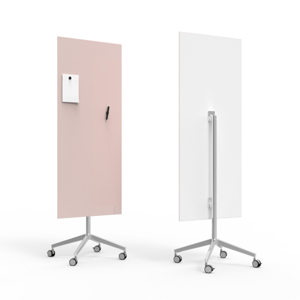 Lintex_Mood_mobile_lasitaulu_valkotaulu_kirjoitustaulu_magneettinen_kromi_jaloilla_pyörillä_liikuteltava_siirrettävä_25 - Edella