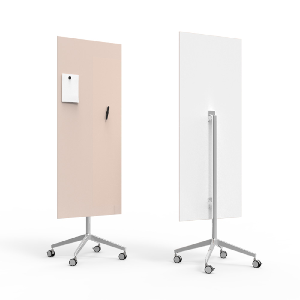 Lintex_Mood_mobile_lasitaulu_valkotaulu_kirjoitustaulu_magneettinen_kromi_jaloilla_pyörillä_liikuteltava_siirrettävä_26 - Edella