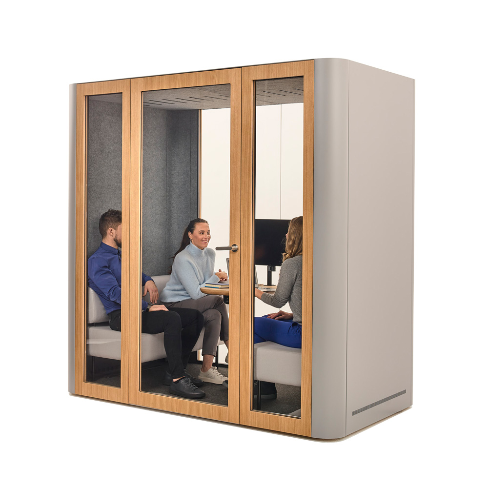 MuteDesign_Space_L_ilmastoitu_vetäytymistila_hiljainen_huone_neljälle_hengelle_tila_tilassa_kokoushuone_02 - Edella