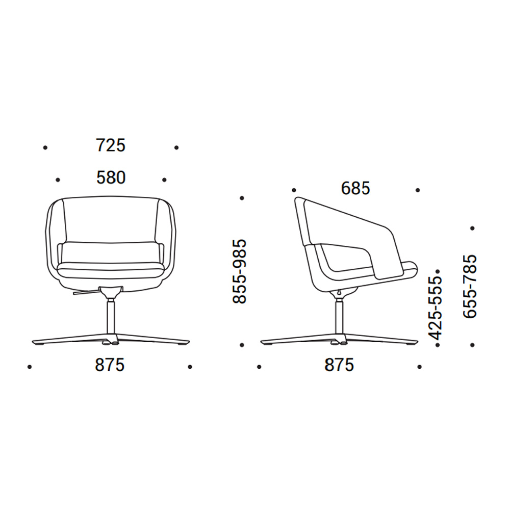 Narbutas _TWIST&SIT_SOFT_Pyörivä_korkeusssädettävä_Nojatuoli_maalatulla_ristikolla_02 - Edella