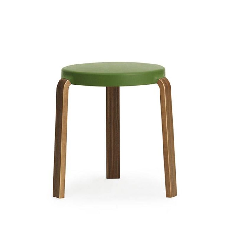 Normann Copenhagen Tap Stool Walnut Olive
