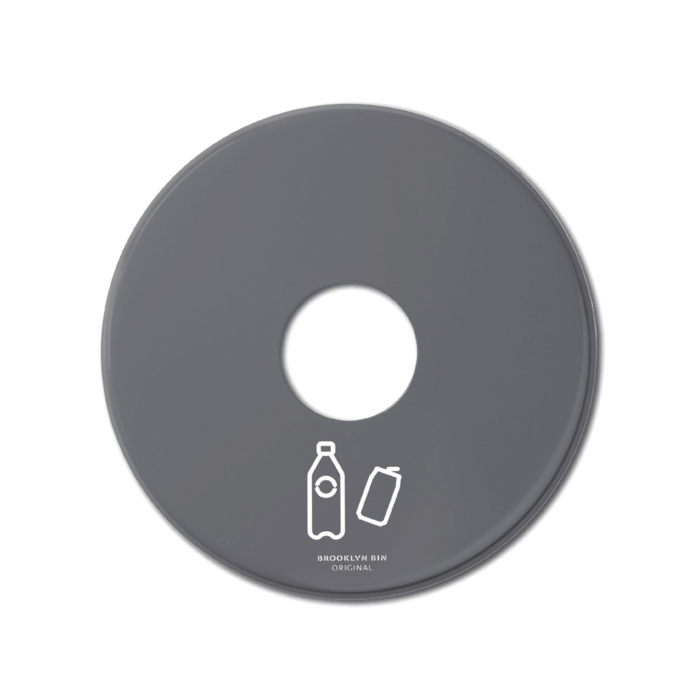 Prima_office_BROOKLYN_BIN_BL21_harmaa_kierrätysastian_roskakorin_kansi_tölkkien_muovipullojen_kierrätys_pyöreä_aukko_01 - Edella
