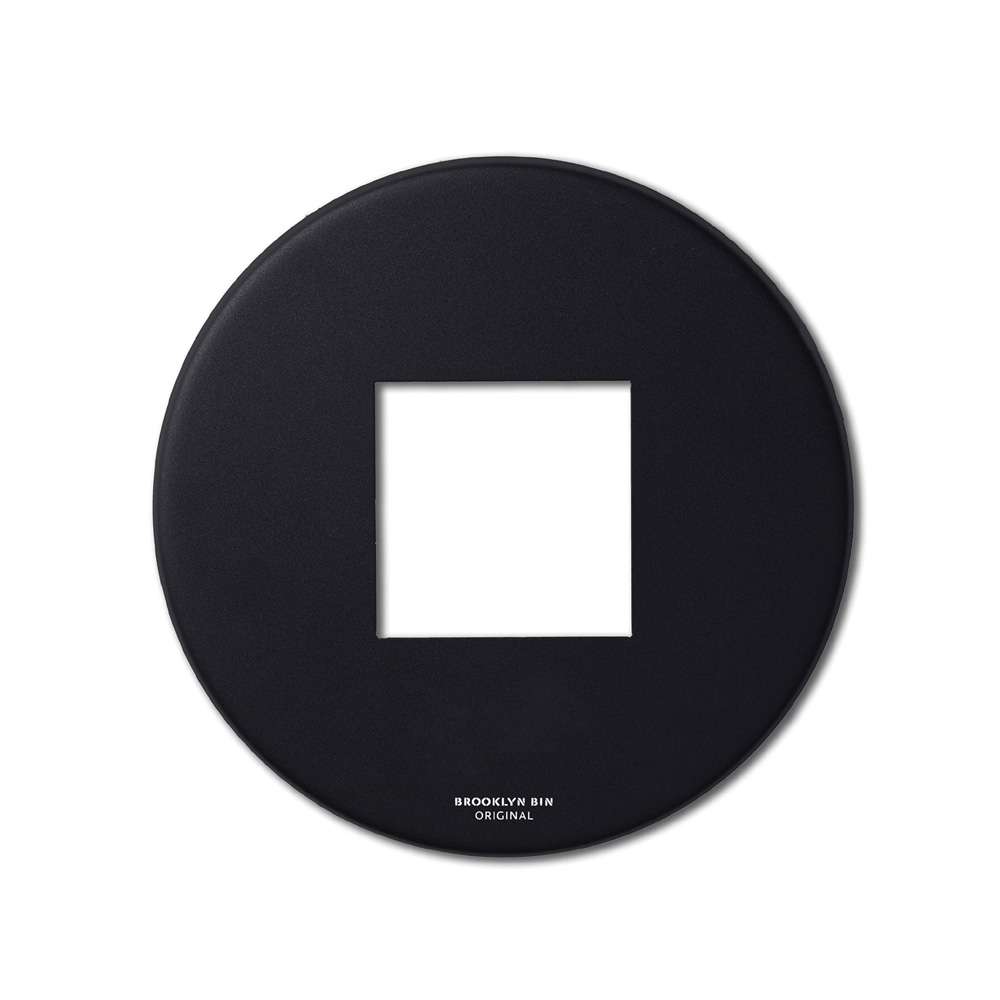 Prima_office_BROOKLYN_BIN_BL35_musta_kierrätysastian_roskakorin_kansi_ilman_symbolia_neliö_aukolla_01 - Edella