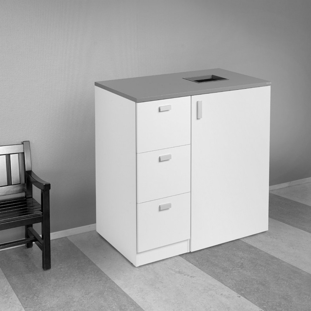 Prima_office_HUB_RECYCLING_CABINET_1150_White_valkoinen_kierrätyskaappi_laatikoilla_02 - Edella