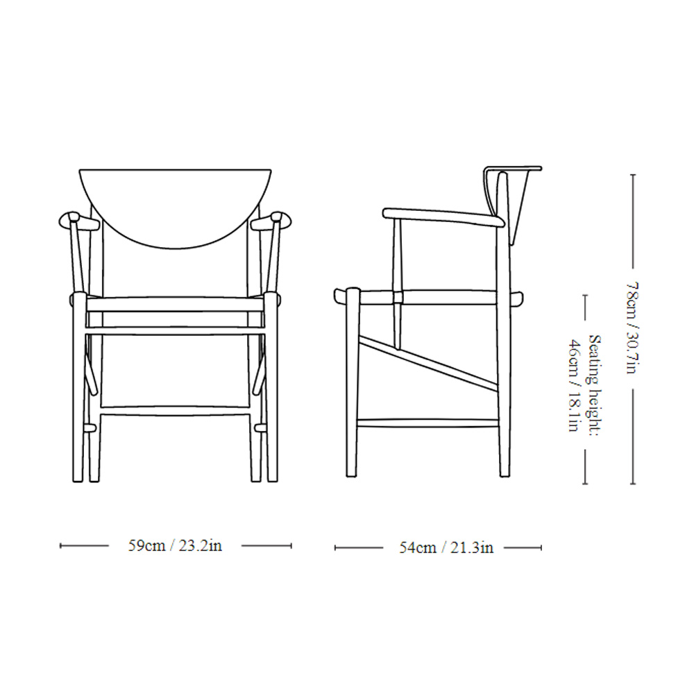 &Tradition_DRAWN_CHAIR_WITH_ARMREST_HM4_ravintolatuoli_kahvilatuoli_ruokapöydäntuoli_tammituoli_puutuoli_paperinaruistuin_käsinojallinen_04 - Edella &Tradition Drawn chair HM4