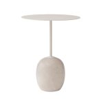 &Tradition Lato LN8 Ivory White powder coated steel top with Crema Diva marble base