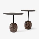 &Tradition Lato LN8 LN9 Warm Black powder coated steel top with Emparador marble base
