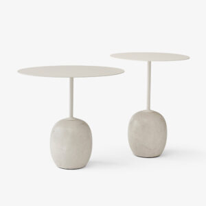 &Tradition Lato LN8 LN9 Ivory White powder coated steel top with Crema Diva marble base