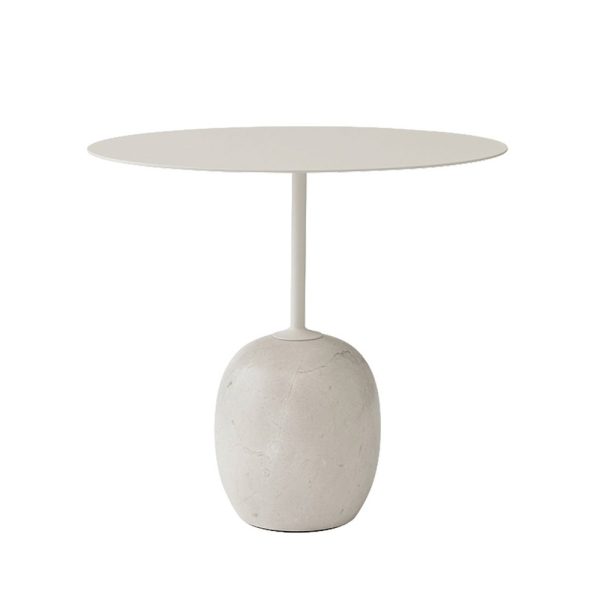 &Tradition Lato LN9 Ivory White powder coated steel top with Crema Diva marble base