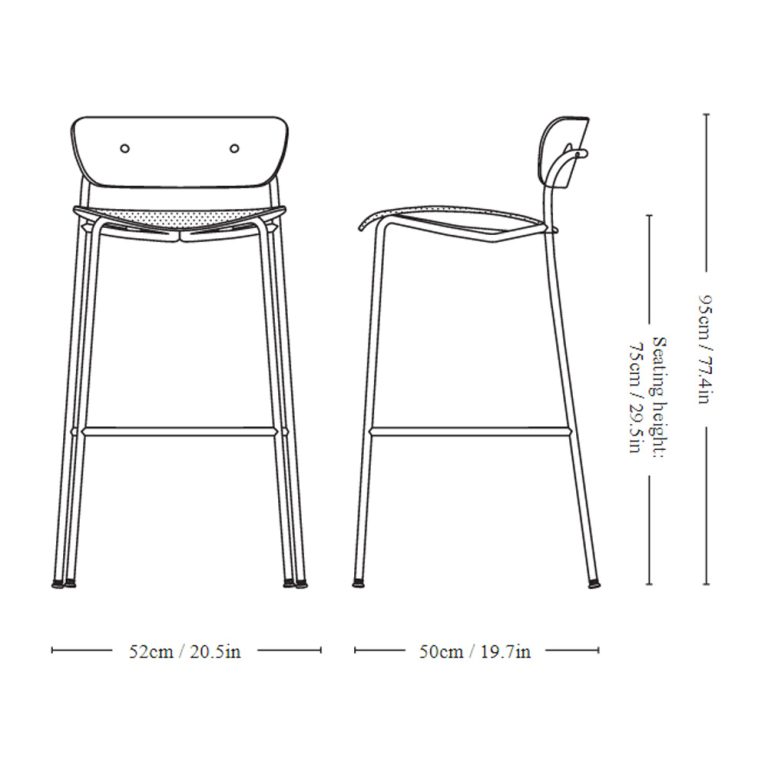 &Tradition Pavilion Barstoolr AV10 korkea baarituoli