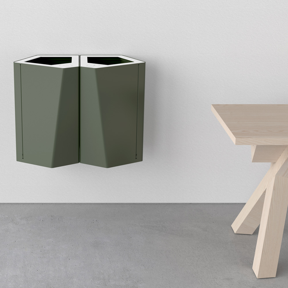 Trece_Kite_Mini_pieni_kierrätysastia_roska-astia_roskakori_seinälle_seinäänkiinnitettävä_03 - Edella Trece Kite Mini seinälle