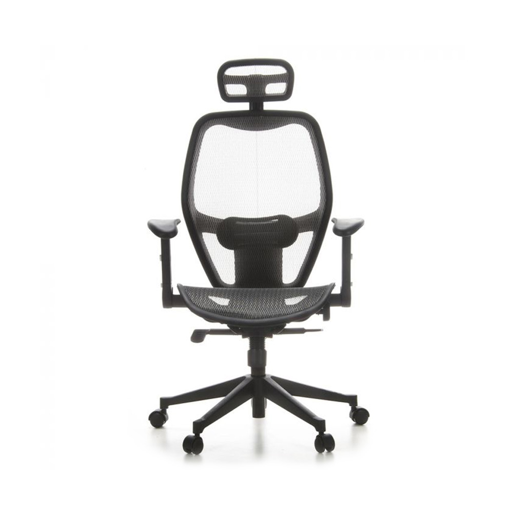 HJH_Office_Air-Port_työtuoli_toimistotuoli_hopeanharmaa_synchro-mekanismi_istuin_verkkokangasta_verkkoselkänoja_niskatuki_01 - Edella