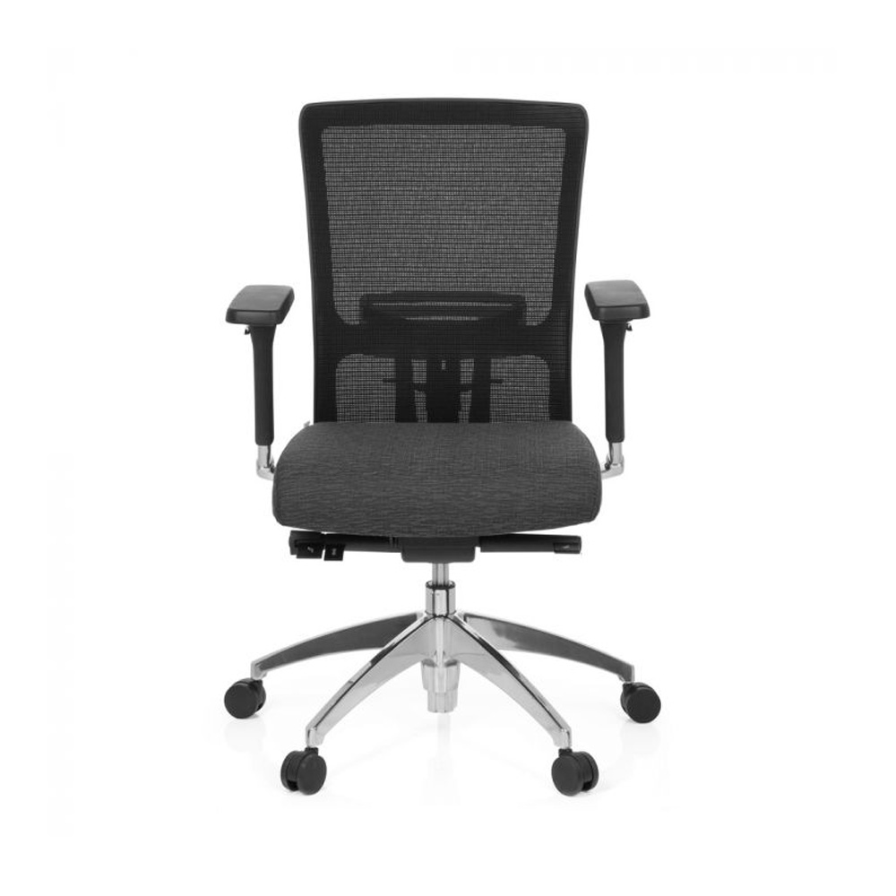 HJH_Office_Astra_Base_työtuoli_toimistotuoli_harmaa-musta_synchro-mekanismi_verhoiltu_istuinpehmuste_verkkoselkänoja_01 - Edella